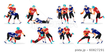 American Football Game Set of Players in Motion American Football Game Set of Players in Motion 60827291