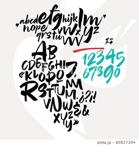 Handwritten font. Script. Latin calligraphic set 60827304