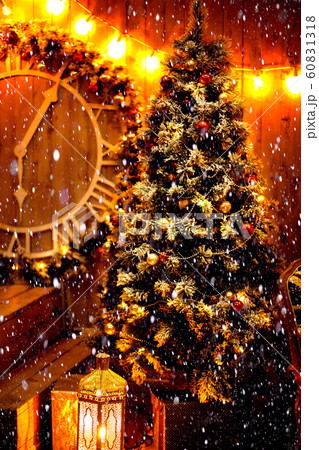 Christmas tree lights reflecting from glass balls Christmas tree lights reflecting from glass balls 60831318