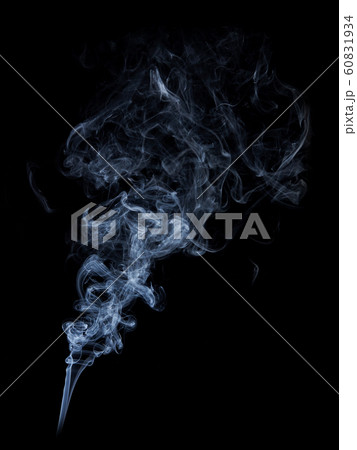 Photo of real white smoke on black background Photo of real white smoke on black background 60831934