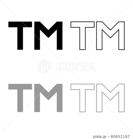 TM letter trademark icon outline set black grey TM letter trademark icon outline set black grey 60832197