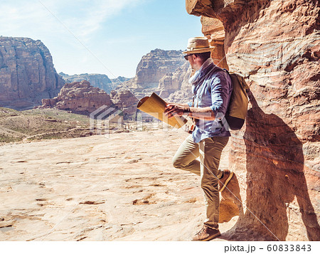 Handsome man, exploring the sights of of Petra Handsome man, exploring the sights of of Petra 60833843