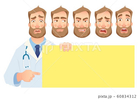 doctor holding blank banner - set 60834312