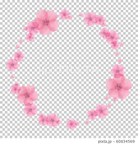 桜フレーム 円のイラスト素材