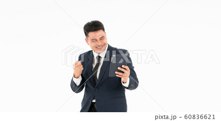 A man isolated on a white background A man isolated on a white background 60836621