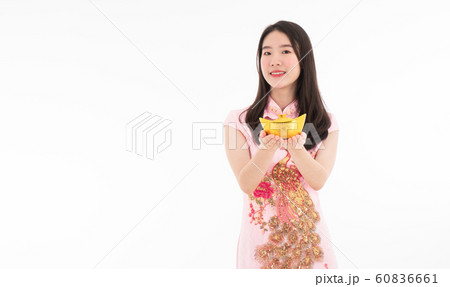 A beautiful woman isolated on a white background A beautiful woman isolated on a white background 60836661