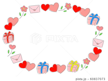 バレンタイン ホワイトデー フレームのイラスト素材 60837073 Pixta