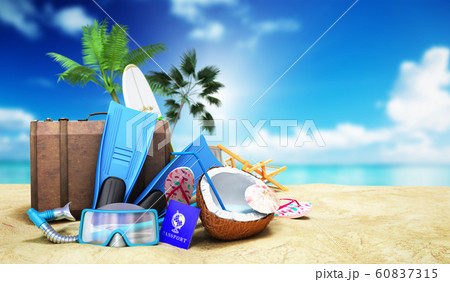 Concept travel to tropical countries Different 60837315