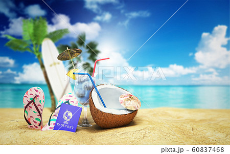 Concept travel to tropical countries Different 60837468