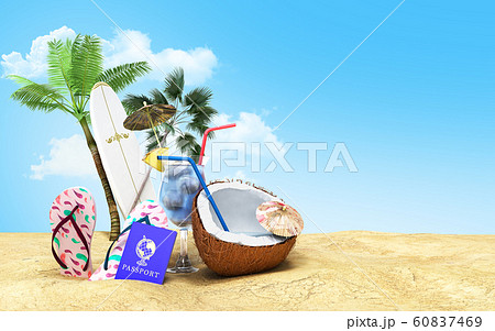 Concept travel to tropical countries Different 60837469