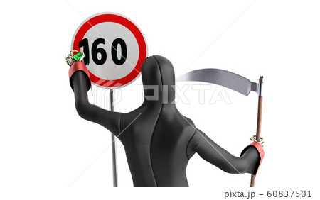 Concept of dangerous excess speed Death drawing a Concept of dangerous excess speed Death drawing a 60837501