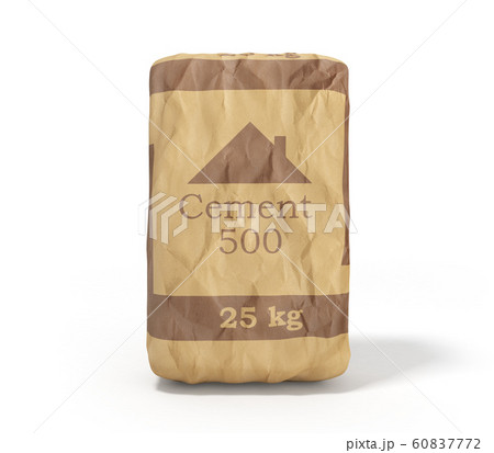 Cement bag on white background 3D rendering image 60837772