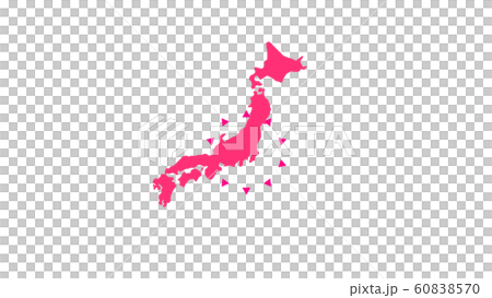 日本地図から三角形が広がるイメージ 日本地図から三角形が広がるイメージ 60838570