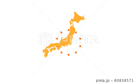 日本地図から三角形が広がるイメージ 60838571