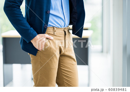 Close up fashion image of wrist in a business suit 60839481