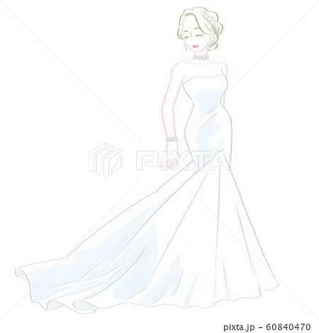 ウェディングドレス 花嫁のイラスト素材 60840470 Pixta