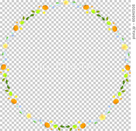 Tangerine and snow rabbit round frame Tangerine and snow rabbit round frame 60840508