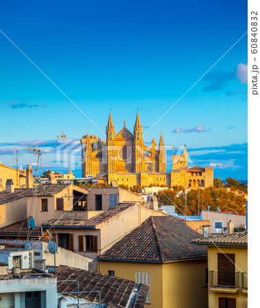 Panoramic view of Palma de Majorca, Mallorca Balearic Islands, Mediterranean Sea. Spain 60840832