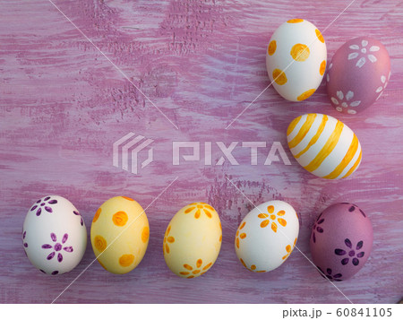 Easter eggs on the violet board Easter eggs on the violet board 60841105