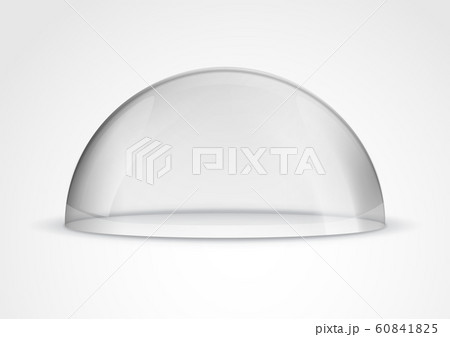 Glass dome container mock-up. Plastic dome model cover for exhibition isolated. Blank vector 60841825
