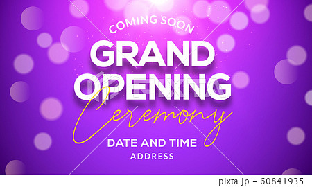 Grand Opening ceremony poster concept invitation. Grand opening event decoration party template Grand Opening ceremony poster concept invitation. Grand opening event decoration party template 60841935
