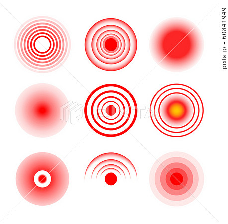 Red Target Circle Medical Vector Ripple Sore のイラスト素材