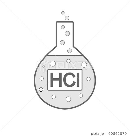 Laboratory glass with hydrochloric acid. 60842079