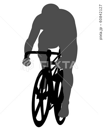 自転車競技のシルエットのイラスト素材