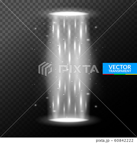 Portal light effect hologram. Magic circle teleport podium. Ufo swirl beam and ray energy funnel 60842222