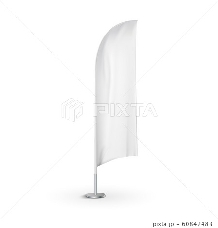 Feather outdoor flag banner. Blank advertising feather mockup stand flag 60842483