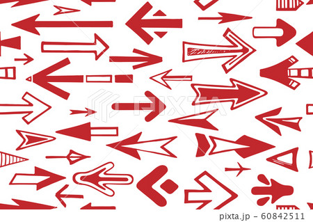 Seamless pattern arrow pointers red color Seamless pattern arrow pointers red color 60842511