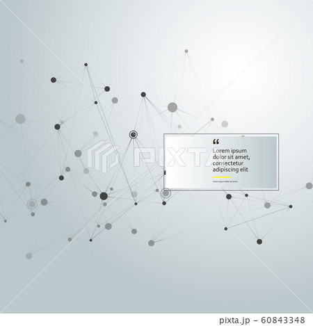Abstract polygonal with connecting dots and lines. Connection science background Abstract polygonal with connecting dots and lines. Connection science background 60843348