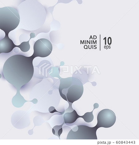 Abstract molecules background with cells. Vector medical background 60843443