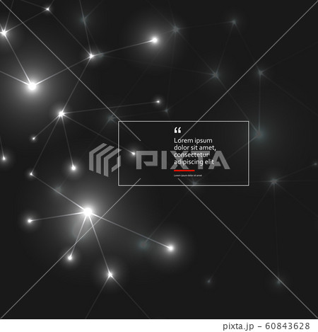 Abstract polygonal black background with connecting dots and lines. Connection structure and vector science background 60843628
