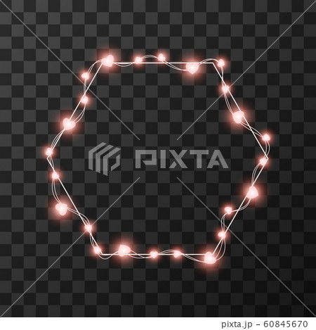 Hearts light bulbs isolated on transparent background, vector illustration 60845670