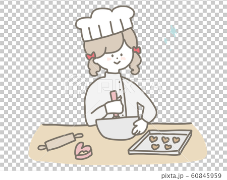 Girl making whipped cream 60845959