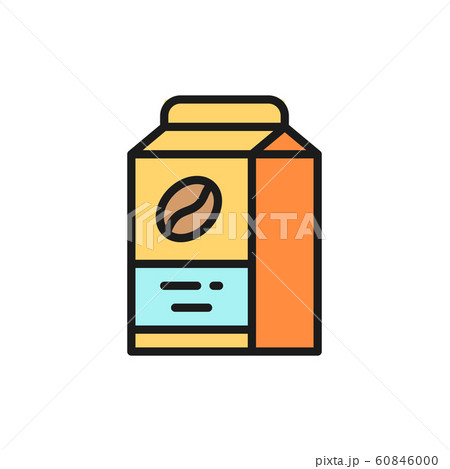 Vector coffee package, food packaging flat color line icon. Vector coffee package, food packaging flat color line icon. 60846000