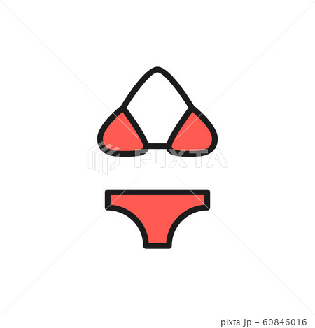 Swimsuit, bikini, beachwear flat color line icon. Isolated on white background 60846016