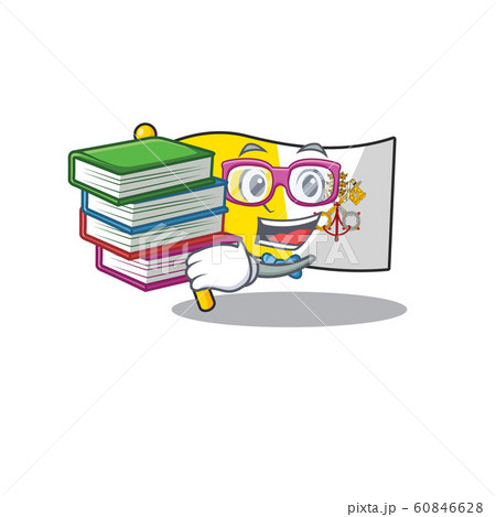 Smart Student flag vatican city Scroll mascot cartoon with book 60846628