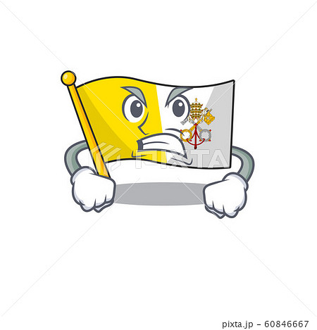 angry face flag vatican city Scroll cartoon character design 60846667