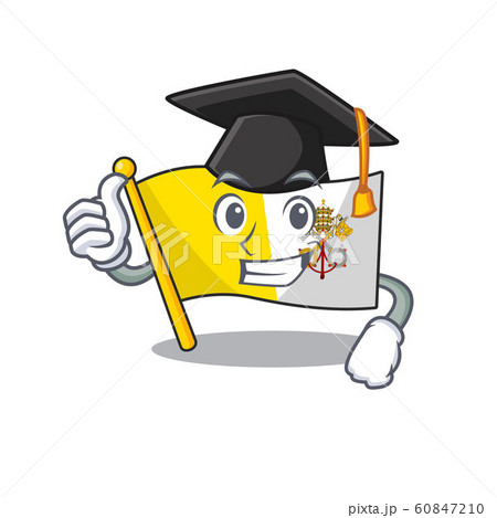 happy flag vatican city Scroll wearing a black Graduation hat