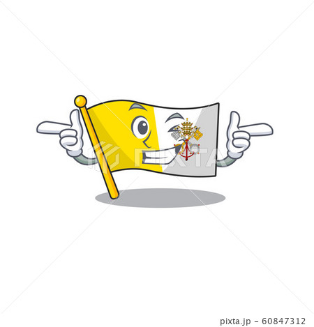 Flag vatican city Scroll mascot cartoon design with Wink eye