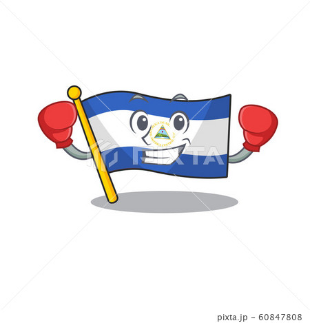 Happy Boxing flag nicaragua Scroll mascot character style 60847808
