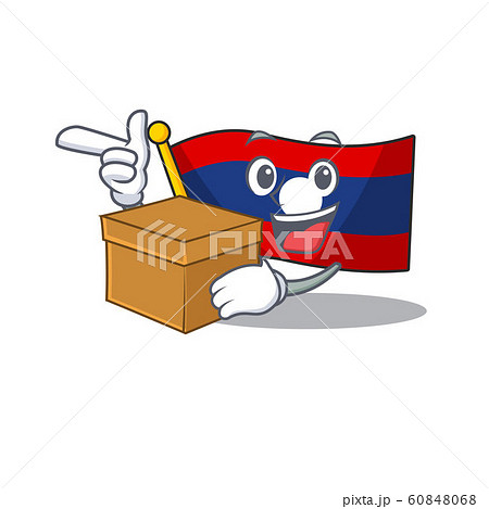 Flag laos Scroll cartoon character bringing a box 60848068