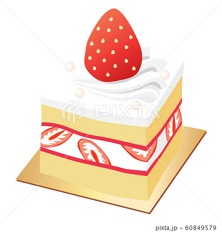 苺のショートケーキのイラストのイラスト素材