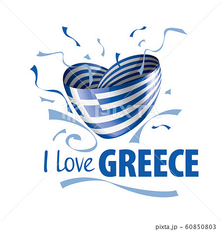 The national flag of the Greece and the inscription I love Greece. Vector illustration The national flag of the Greece and the inscription I love Greece. Vector illustration 60850803