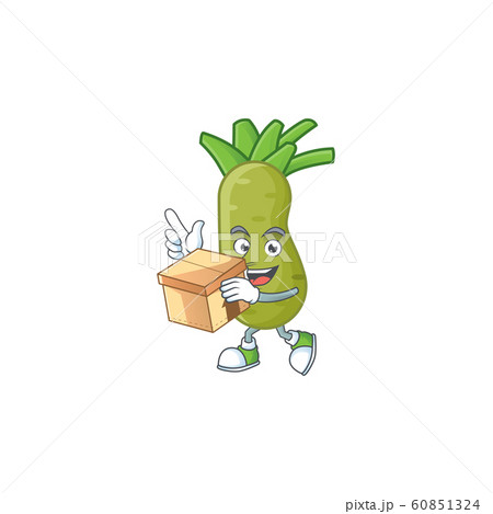 Cute wasabi cartoon character style holding a box Cute wasabi cartoon character style holding a box 60851324