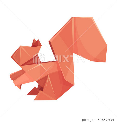 Squirrel Origami Figure Vector Illustration. Art of Paper Folding Concept 60852934