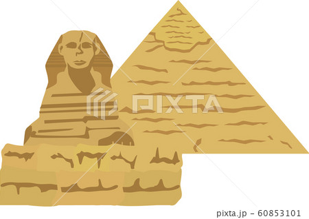 スフィンクスとピラミッドのイラスト素材