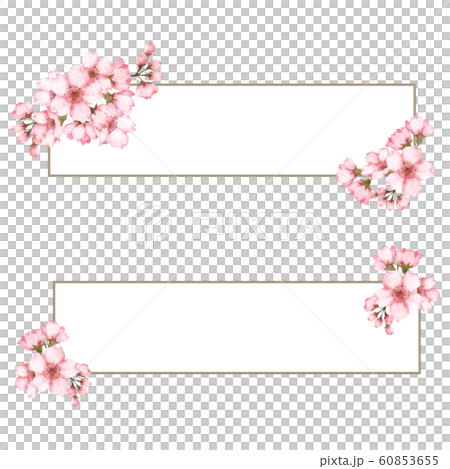 Sakura watercolor frame 2 types - Stock Illustration [60853655] - PIXTA